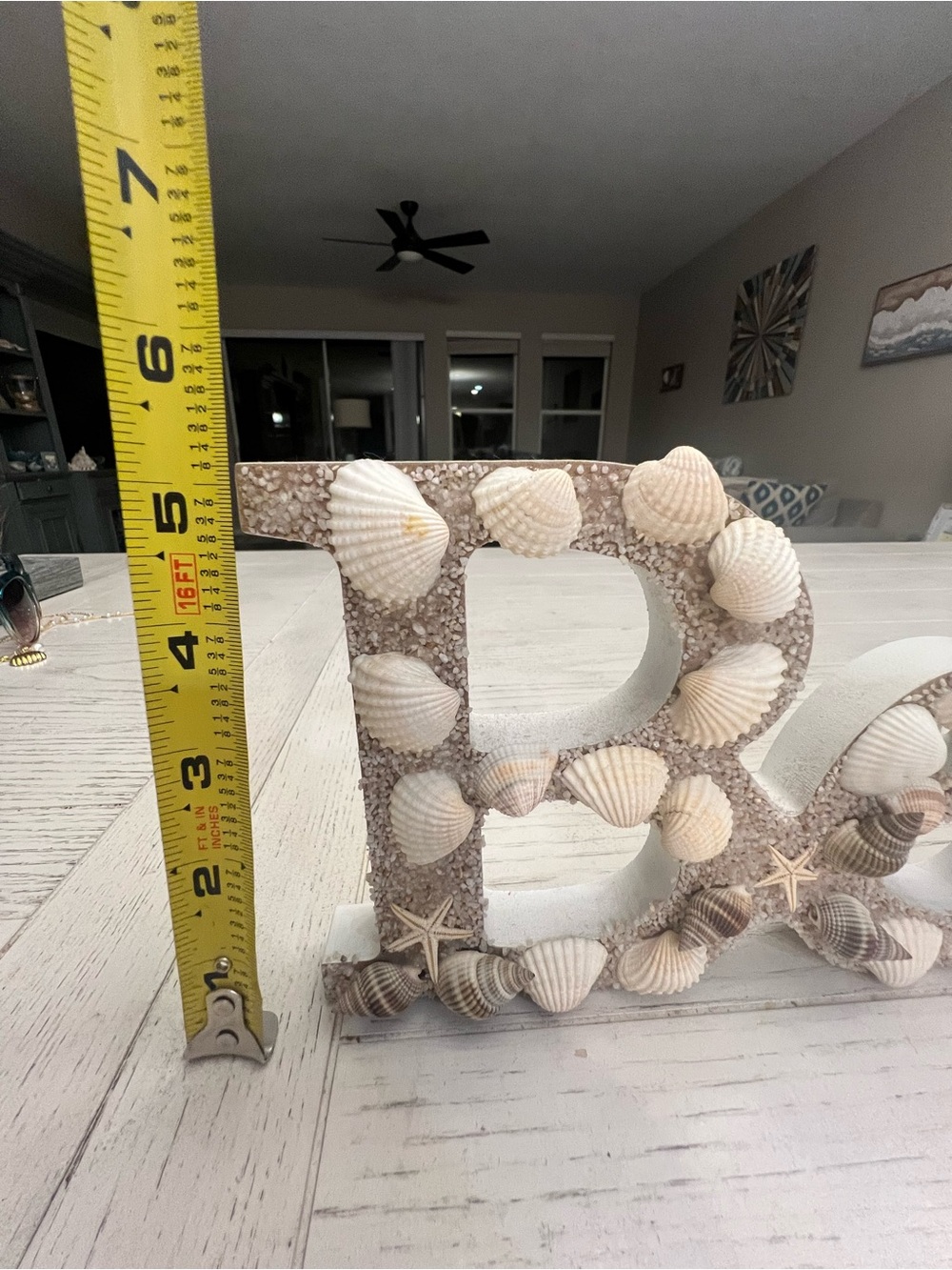 Wooden Beach Decorative Sign with Sand and Seashells - Coastal Beach Decor - Picture 6 of 7